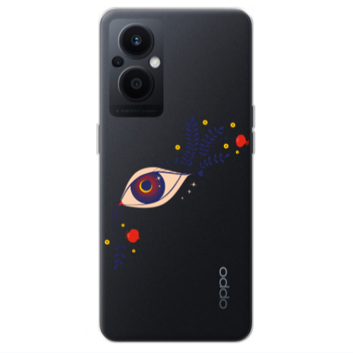 Oppo Reno 7 Lite Flower eye Transparent Silicone TPU Θήκη