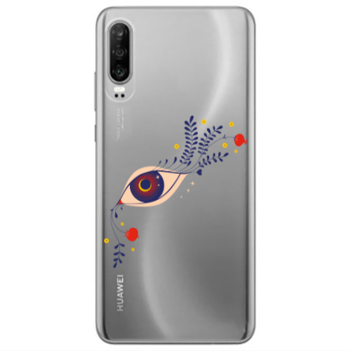 Huawei P30 Flower eye Transparent Silicone TPU Θήκη