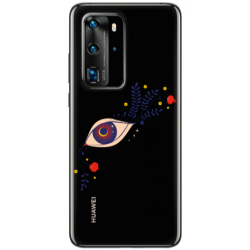 Huawei P40 Pro Flower eye Transparent Silicone TPU Θήκη