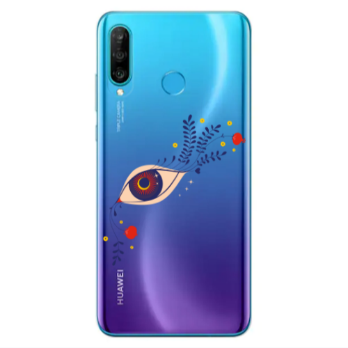 Huawei P30 Lite Flower eye Transparent Silicone TPU Θήκη