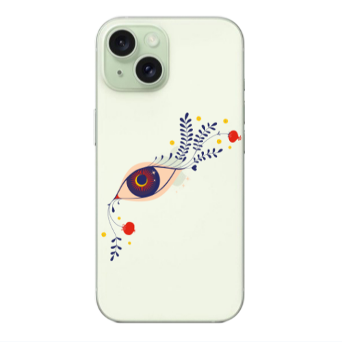 Apple iPhone 15 Flower eye Transparent Silicone TPU Θήκη