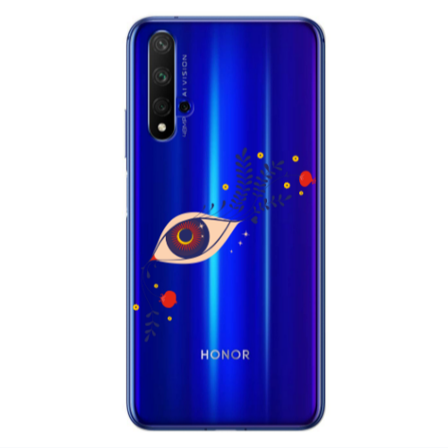 Huawei Nova 5 T Flower eye Transparent Silicone TPU Θήκη