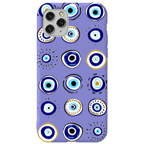 Apple iPhone 11 Pro Beads Purple Colored Silicone TPU Θήκη