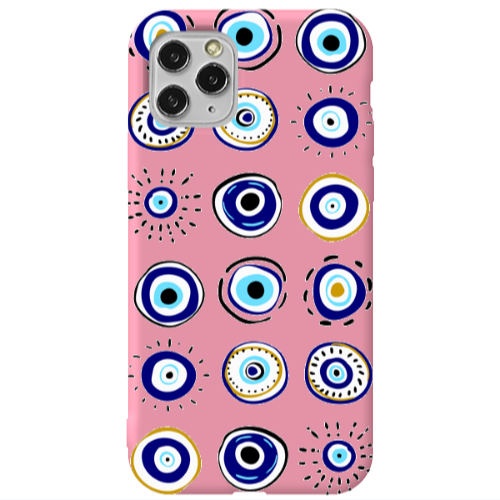 Apple iPhone 11 Pro Beads Pink Colored Silicone TPU Θήκη