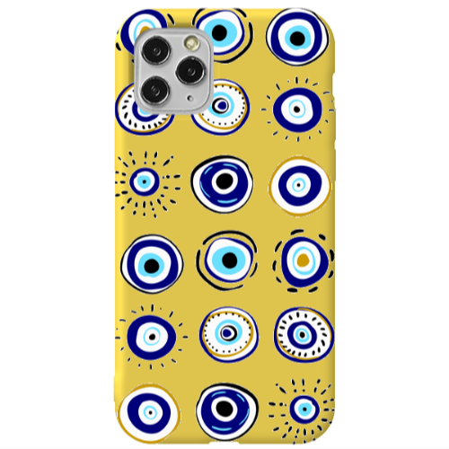 Apple iPhone 11 Pro Beads Yellow Colored Silicone TPU Θήκη