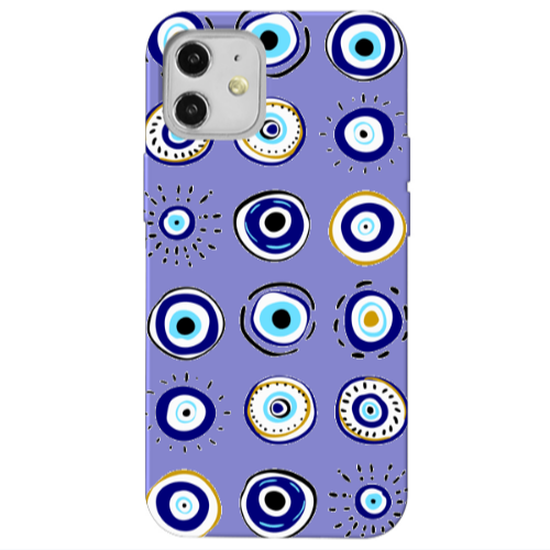 Apple iPhone 12 Beads Purple Colored Silicone TPU Θήκη