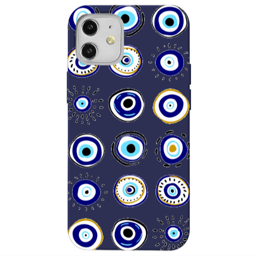 Apple iPhone 12 Beads Dark blue Colored Silicone TPU Θήκη