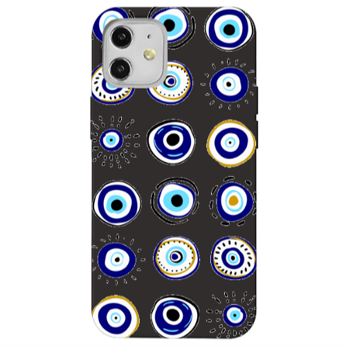 Apple iPhone 12 Beads Black Colored Silicone TPU Θήκη