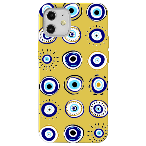 Apple iPhone 12 Beads Yellow Colored Silicone TPU Θήκη