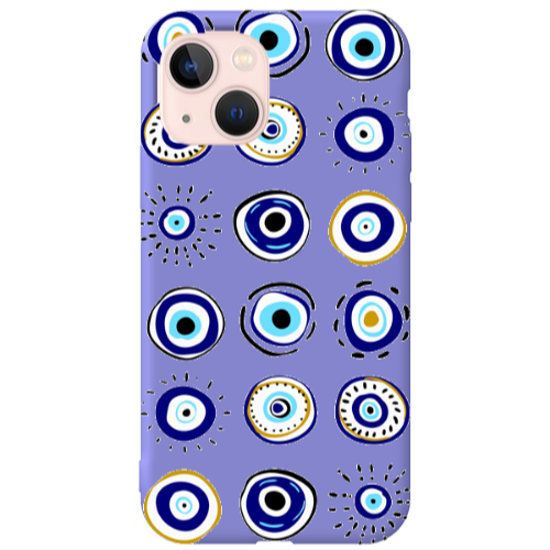 Apple iPhone 13 Beads Purple Colored Silicone TPU Θήκη