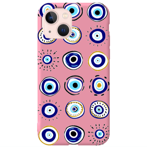 Apple iPhone 13 Beads Pink Colored Silicone TPU Θήκη