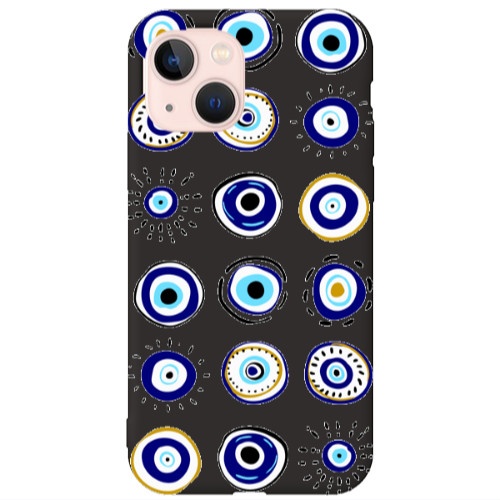 Apple iPhone 13 Beads Black Colored Silicone TPU Θήκη