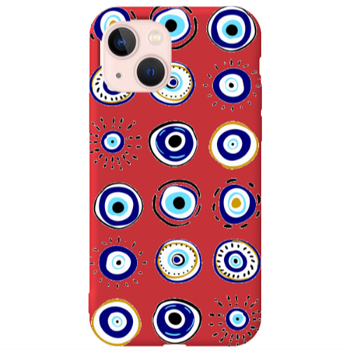 Apple iPhone 13 Beads Red Colored Silicone TPU Θήκη