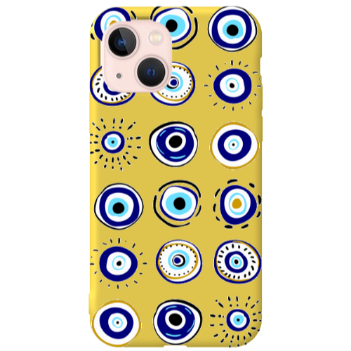 Apple iPhone 13 Beads Yellow Colored Silicone TPU Θήκη