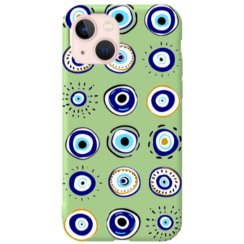 Apple iPhone 13 Beads Light Green Colored Silicone TPU Θήκη