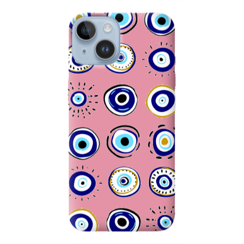 Apple iPhone 14  Beads Pink Colored Silicone TPU Θήκη
