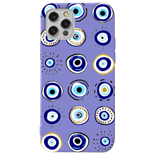 Apple iPhone 13 Pro Beads Purple Colored Silicone TPU Θήκη