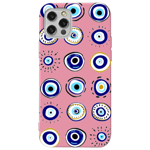 Apple iPhone 13 Pro Beads Pink Colored Silicone TPU Θήκη