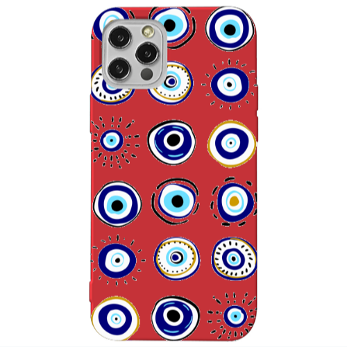 Apple iPhone 13 Pro Beads Red Colored Silicone TPU Θήκη