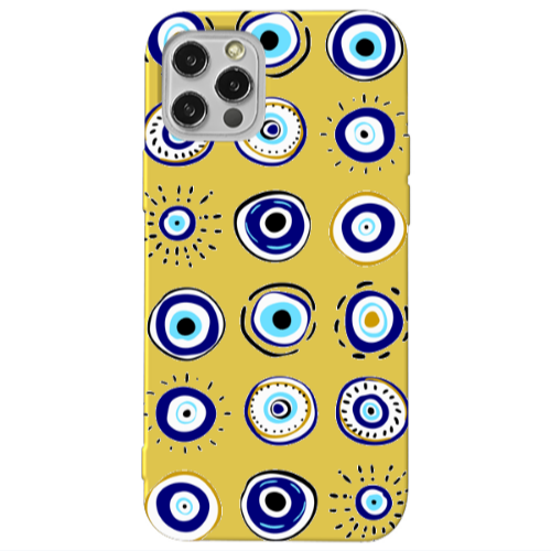 Apple iPhone 13 Pro Beads Yellow Colored Silicone TPU Θήκη