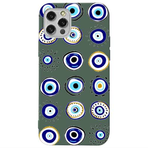 Apple iPhone 13 Pro Beads Dark Green Colored Silicone TPU Θήκη