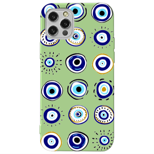 Apple iPhone 12 Pro Max Beads Light Green Colored Silicone TPU Θήκη