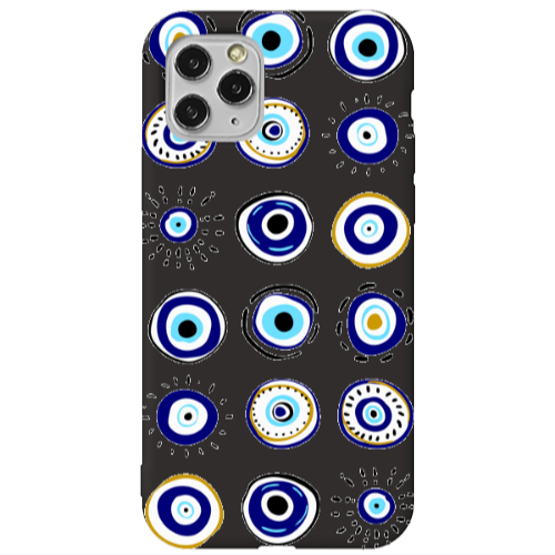 Apple iPhone 11 Pro Max Beads Black Colored Silicone TPU Θήκη