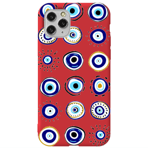 Apple iPhone 11 Pro Max Beads Red Colored Silicone TPU Θήκη