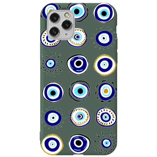 Apple iPhone 11 Pro Max Beads Dark Green Colored Silicone TPU Θήκη