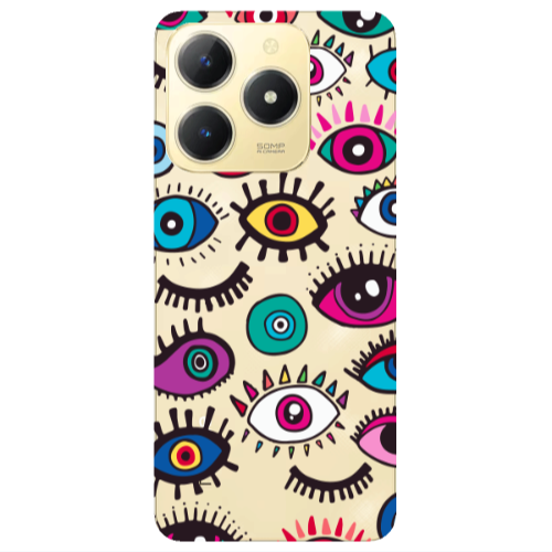 Realme C61 Multiple eyes Transparent Silicone TPU Θήκη