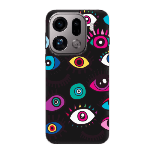 Oppo Find X9 Pro Multiple eyes Black Colored Silicone TPU Θήκη