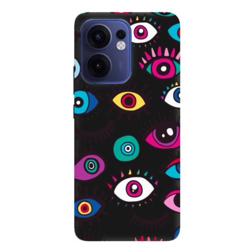 Oppo Reno 13 F Multiple eyes Black Colored Silicone TPU Θήκη