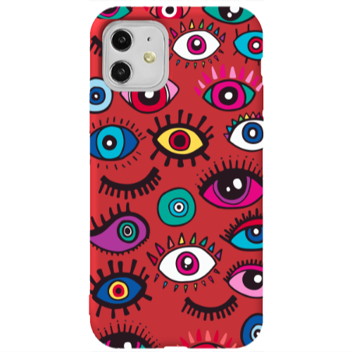 Apple iPhone 11  Multiple eyes Red Colored Silicone TPU Θήκη