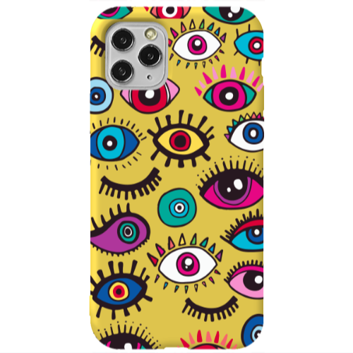 Apple iPhone 11 Pro Multiple eyes Yellow Colored Silicone TPU Θήκη