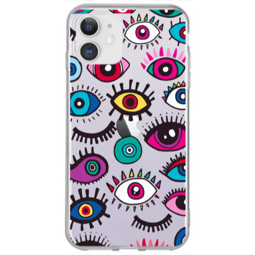 Apple iPhone 12 Multiple eyes Transparent Silicone TPU Θήκη