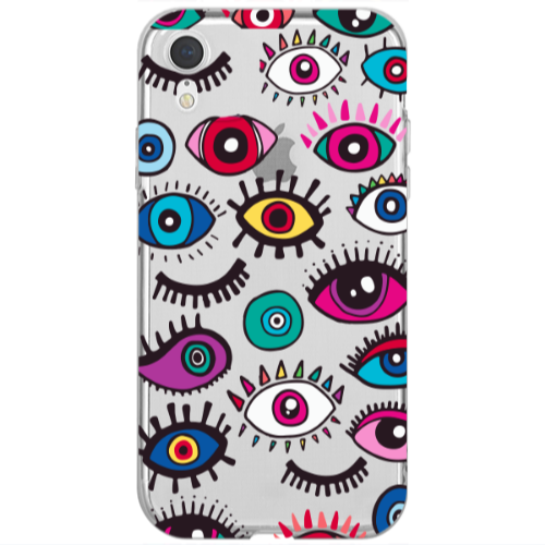 Apple iPhone Xr Multiple eyes Transparent Silicone TPU Θήκη