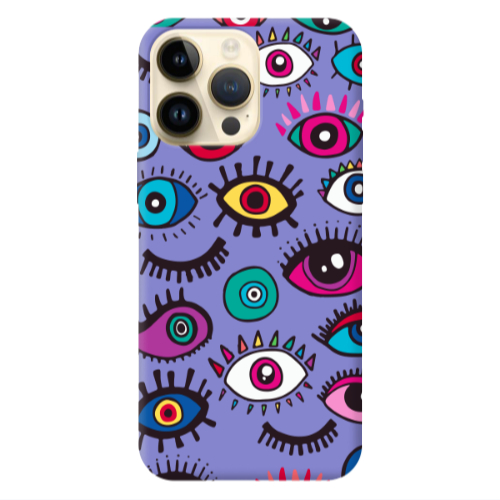 Apple iPhone 13 Pro Max Multiple eyes Purple Colored Silicone TPU Θήκη