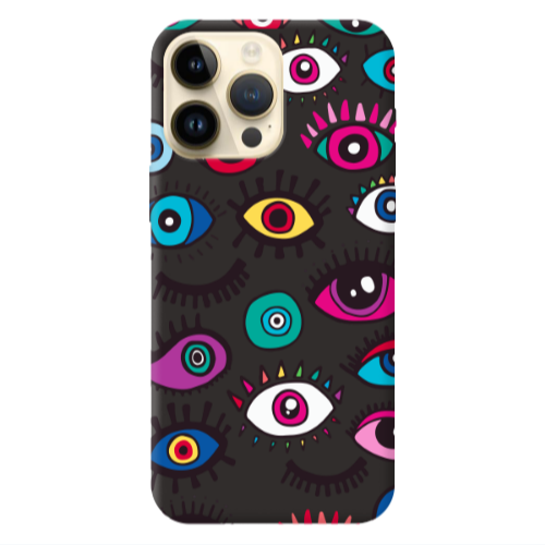 Apple iPhone 13 Pro Max Multiple eyes Black Colored Silicone TPU Θήκη