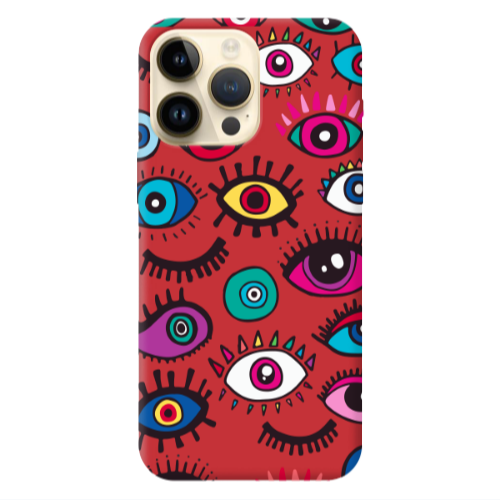 Apple iPhone 13 Pro Max Multiple eyes Red Colored Silicone TPU Θήκη