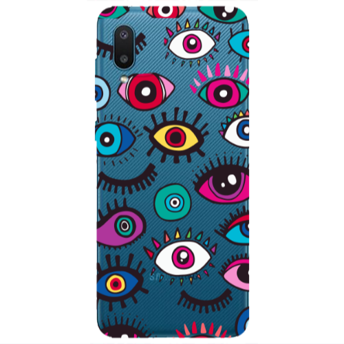 Samsung A02 Multiple eyes Transparent Silicone TPU Θήκη