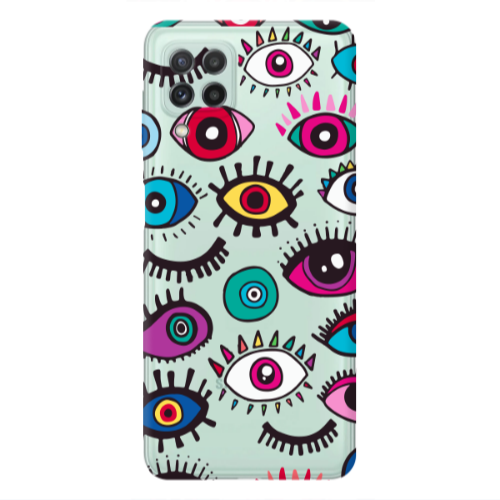Samsung A22 4G Multiple eyes Transparent Silicone TPU Θήκη