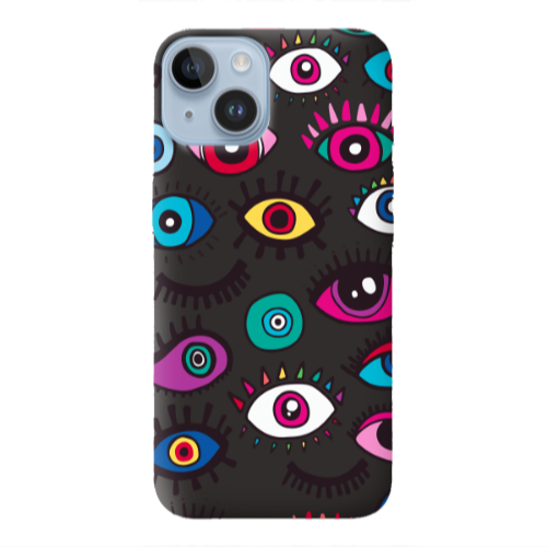Apple iPhone 14  Multiple eyes Black Colored Silicone TPU Θήκη