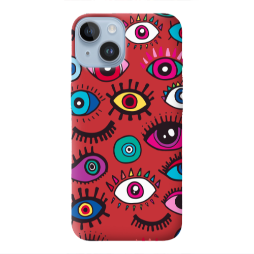 Apple iPhone 14 Plus Multiple eyes Red Colored Silicone TPU Θήκη