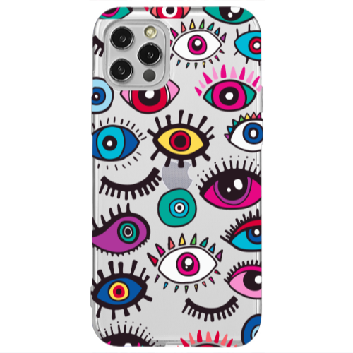 Apple iPhone 12 Pro Multiple eyes Transparent Silicone TPU Θήκη