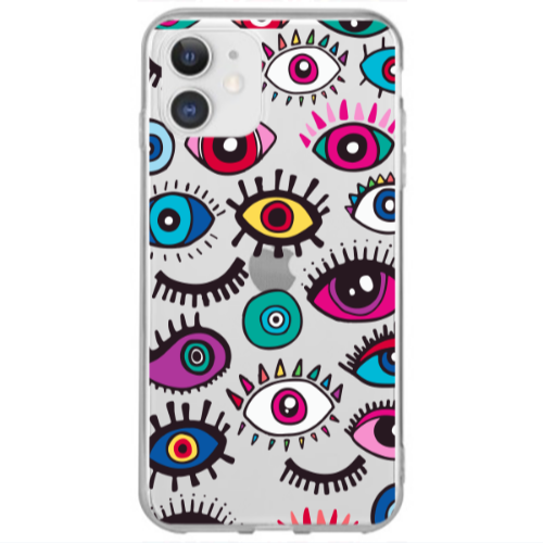 Apple iPhone 12 Mini Multiple eyes Transparent Silicone TPU Θήκη