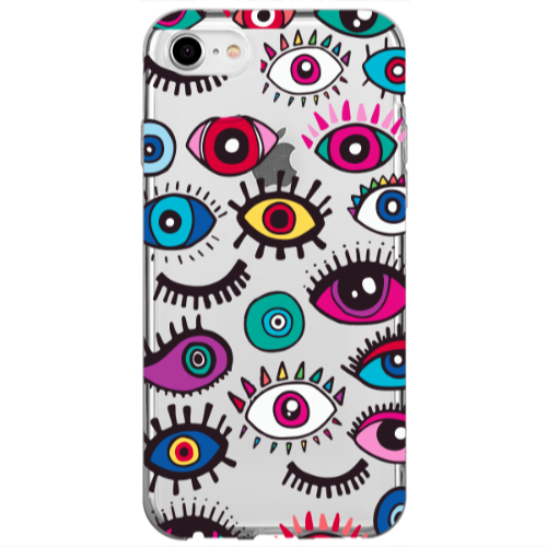 Apple iPhone SE 2020 Multiple eyes Transparent Silicone TPU Θήκη