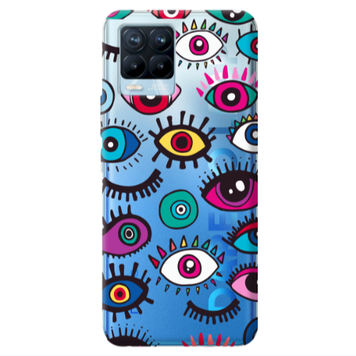 Realme 8 Pro Multiple eyes Transparent Silicone TPU Θήκη