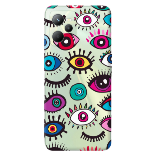 Realme C35 Multiple eyes Transparent Silicone TPU Θήκη