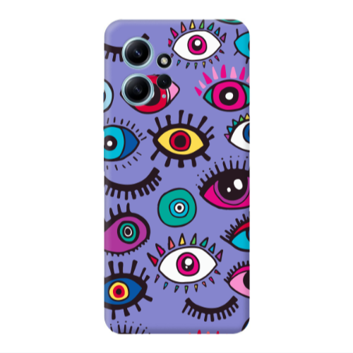 Xiaomi Redmi Note 12 4G Multiple eyes Purple Colored Silicone TPU Θήκη