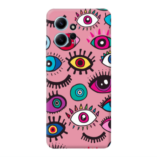 Xiaomi Redmi Note 12 4G Multiple eyes Pink Colored Silicone TPU Θήκη